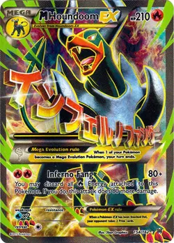 Mega-Houndoom-EX - 154/162 - Full Art Ultra Rare LP, English Pokemon BREAKThroug - Image 1