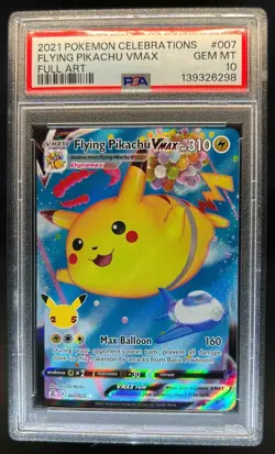 2021 Pokemon SWSH Celebrations Flying Pikachu VM #007/025 PSA 10 - Image 1