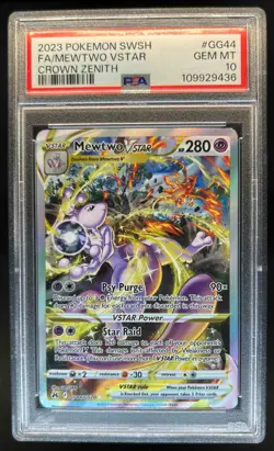 2023 Pokemon SWSH Crown Zenith Mewtwo VST Galarian Gallery #GG44/GG70 PSA 10 - Image 1