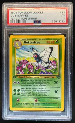 1999 Pokemon Jungle 1st Edition Butterfree #33/64 PSA 3 - Image 1