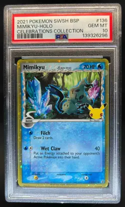 2019-2023 Pokemon SWSH Black Star Promos Mimikyu #SWSH136 PSA 10 - Image 1