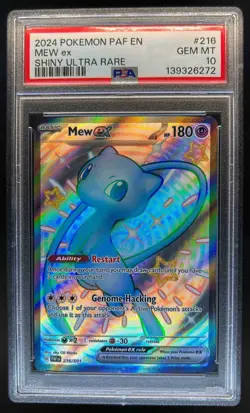 2024 Pokemon Paldean Fates Mew ex #216/091 PSA 10 - Image 1