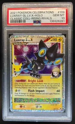 2021 Pokemon SWSH Celebrations Luxray LV.X Classic Collection #109/111 PSA 10 - Image 1