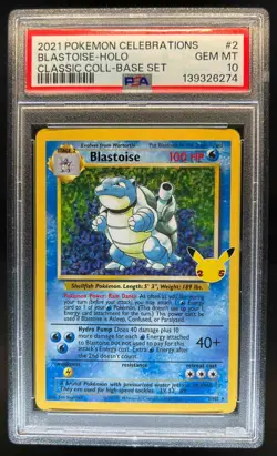 2021 Pokemon SWSH Celebrations Blastoise Classic Collection #2/102 PSA 10 - Image 1