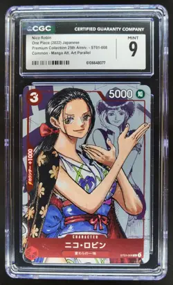 2022 ONE PIECE CCG JAPANESE NICO ROBIN MANGA ALT ART ST01-008 CGC 9 B PT - Image 1