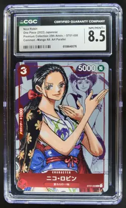 2022 ONE PIECE CCG JAPANESE NICO ROBIN MANGA ALT ART ST01-008 CGC 8.5 B PT - Image 1