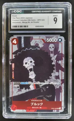 2022 ONE PIECE CCG BROOK 25TH ANNIVERSARY OP01-022 CGC 9 A PT - Image 1
