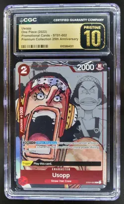 2022 ONE PIECE CCG USOPP MANGA ALTERNATE ART ST01-002 CGC 10 PRISTINE B PT - Image 1