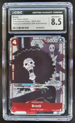 2022 ONE PIECE CCG BROOK 25TH ANNIVERSARY OP01-022 CGC 8.5 A PT - Image 1