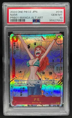 2024 One Piece Japanese Nami Alternate Art Manga PRB01 #OP01-016 PSA 10 - Image 1