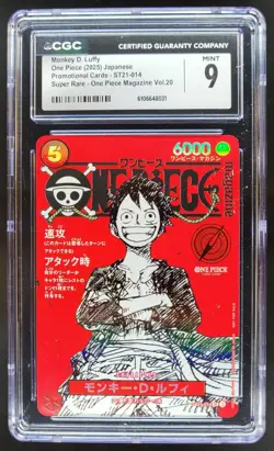 2025 ONE PIECE CCG JPN MONKEY D. LUFFY SUPER RARE MAGAZINE ST21-014 CGC 9 A PT - Image 1