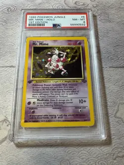 Pokemon Mr. Mime 1999 1st Edition Jungle Holo #6 NM-MT PSA 8 - Image 1