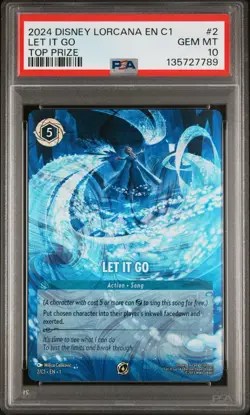 2024 DISNEY LORCANA EN C1-LORCANA CHALLENGE PROMO TOP PRIZE #2 LET IT GO PSA 10 - Image 1