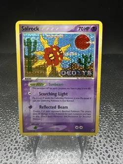 Pokemon TCG Solrock EX Deoxys 47/107 Reverse Holo Stamped Uncommon Card - Image 1