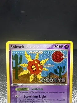 Pokemon TCG Solrock EX Deoxys 47/107 Reverse Holo Stamped Uncommon Card - Image 2