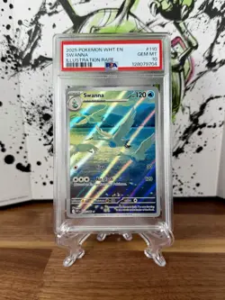 2025 POKEMON WHT EN-WHITE FLARE ILLUSTRATION RARE #110 SWANNA PSA 10 - Image 1