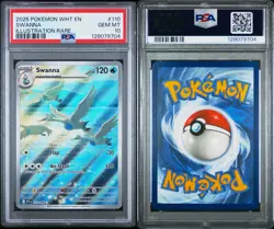 2025 POKEMON WHT EN-WHITE FLARE ILLUSTRATION RARE #110 SWANNA PSA 10 - Image 2