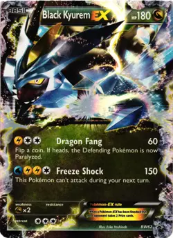 Pokemon TCG Black Kyurem-EX BW Black Star Promos BW62 Holo Promo MP/HP - Image 1