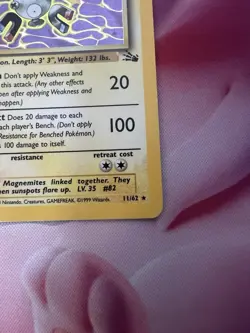 Magneton Holo Fossil Set Unlimited 11/62 Rare Vintage WOTC Pokemon Card LP - Image 2