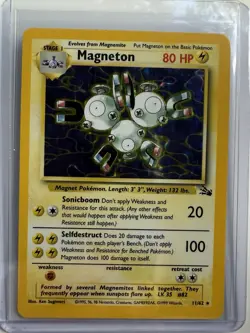 Magneton Holo Rare 11/62 Fossil Set 1999 Pokemon WOTC Vintage Card LP - Image 2