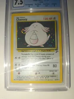 Pokemon CGC Slap Chansey Chaneira Base Set 2 Near Mint+ NM psa gegraded Vintage - Image 1