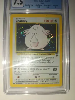 Pokemon CGC Slap Chansey Chaneira Base Set 2 Near Mint+ NM psa gegraded Vintage - Image 2