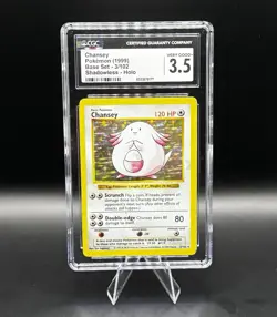 CGC 3.5 Chansey 1999 Base Set 3/102 Shadowless Holo Pokemon Card - Image 1