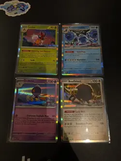 Stellar Crown Stamped Pre Release Promo 4 Card Bundle Pokemon TCG - Image 1