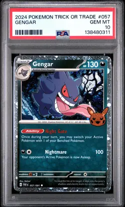 2024 POKEMON TRICK OR TRADE #057 GENGAR PSA 10 - Image 1