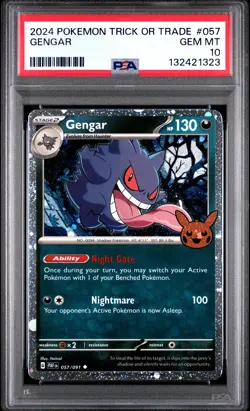 2024 POKEMON TRICK OR TRADE #057 GENGAR PSA 10 - Image 1