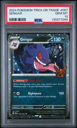 2024 POKEMON TRICK OR TRADE #057 GENGAR PSA 10 - Image 1
