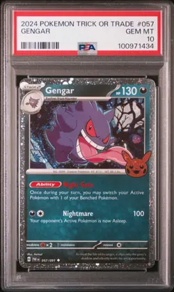 2024 POKEMON TRICK OR TRADE #057 GENGAR PSA 10 - Image 1