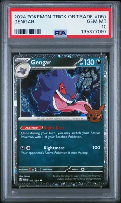 2024 POKEMON TRICK OR TRADE #057 GENGAR PSA 10 - Image 1