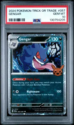 2024 POKEMON TRICK OR TRADE #057 GENGAR PSA 10 - Image 1