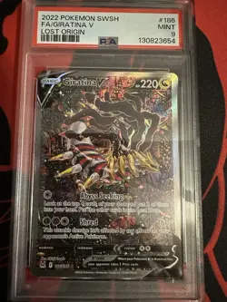 PSA Mint 9 Giratina V Alt Art Lost Origin 186 Alt Art 2022 Mint SWSH Pokemon TCG - Image 1