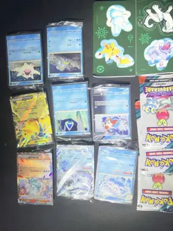 Contents Of 2024 Holiday Calendar Pokemon Card Snowflake Stamps Plus Fun packs - Image 3