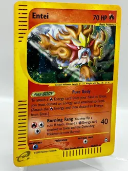 Entei H8/H32 Aquapolis Holo Rare eSeries Vintage Pokemon TCG Card - Image 2