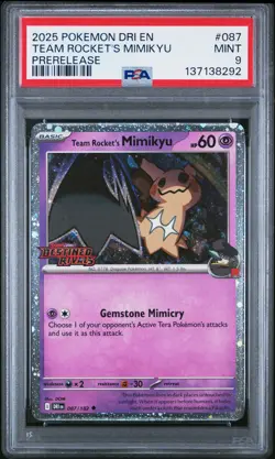 PSA 9 Team Rocket'S Mimikyu #087 2025 Pokemon Dri Destined Rivals 137138292 - Image 1