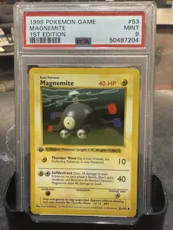 WOTC Pokemon TCG Magnemite Base Set, 1st Edition 53/102 PSA 9 - Image 1