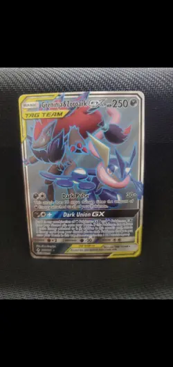 Pokemon Greninja & Zoroark Gx Full Art 200/214 Ultra Rare Unbroken Bonds - Image 1
