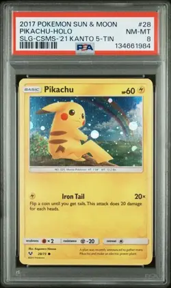 Pokemon Shining Legends Pikachu Holo Cosmos Costco Kanto 5 28/73 HOLO PSA 8 - Image 1