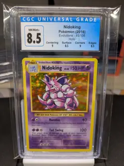 CGC Graded Holo Pokemon Evolutions Slab Lot - Raichu Machamp Clefairy Nidoking - Image 5