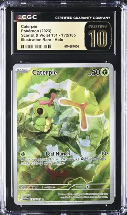 Caterpie 172/165 Scarlet & Violet Illustration Rare CGC Pristine 10 Pokemon 151 - Image 1
