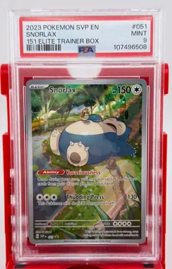 2023 POKEMON SVP EN-SV BLACK STAR PROMO 151 ELITE TRAINER BOX #051 SNORLAX PSA 9 - Image 1