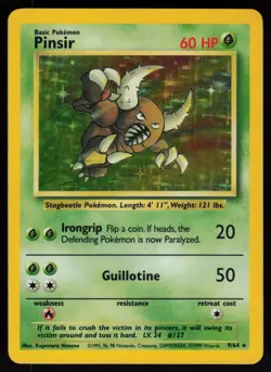 Pinsir 9/64 NO Symbol Rare Jungle Holo Pokemon - Image 1