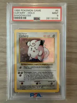 1999 Pokemon Clefairy Shadowless PSA 9 Mint Holo #5 - Image 1