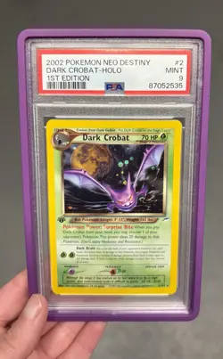 Pokemon 2002 Neo Destiny Dark Crobat 2/105 1st Edition Holo Rare PSA 9 - Image 2