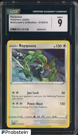 2025 Pokemon McDonald's Collection M24EN #014/015 Rayquaza CGC 9 MINT - Image 1