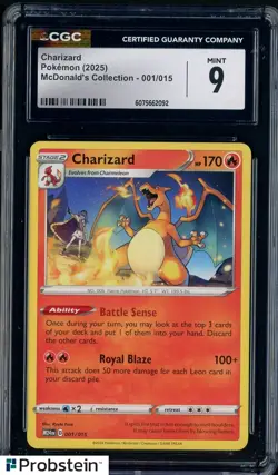 2025 Pokemon McDonald's Collection M24EN #001/015 Charizard CGC 9 MINT - Image 1