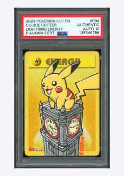 Pokemon PSA AUTH AUTO 10 Lightning Energy Holo Cookie Cutter 2023 #034 CLC ENG - Image 1